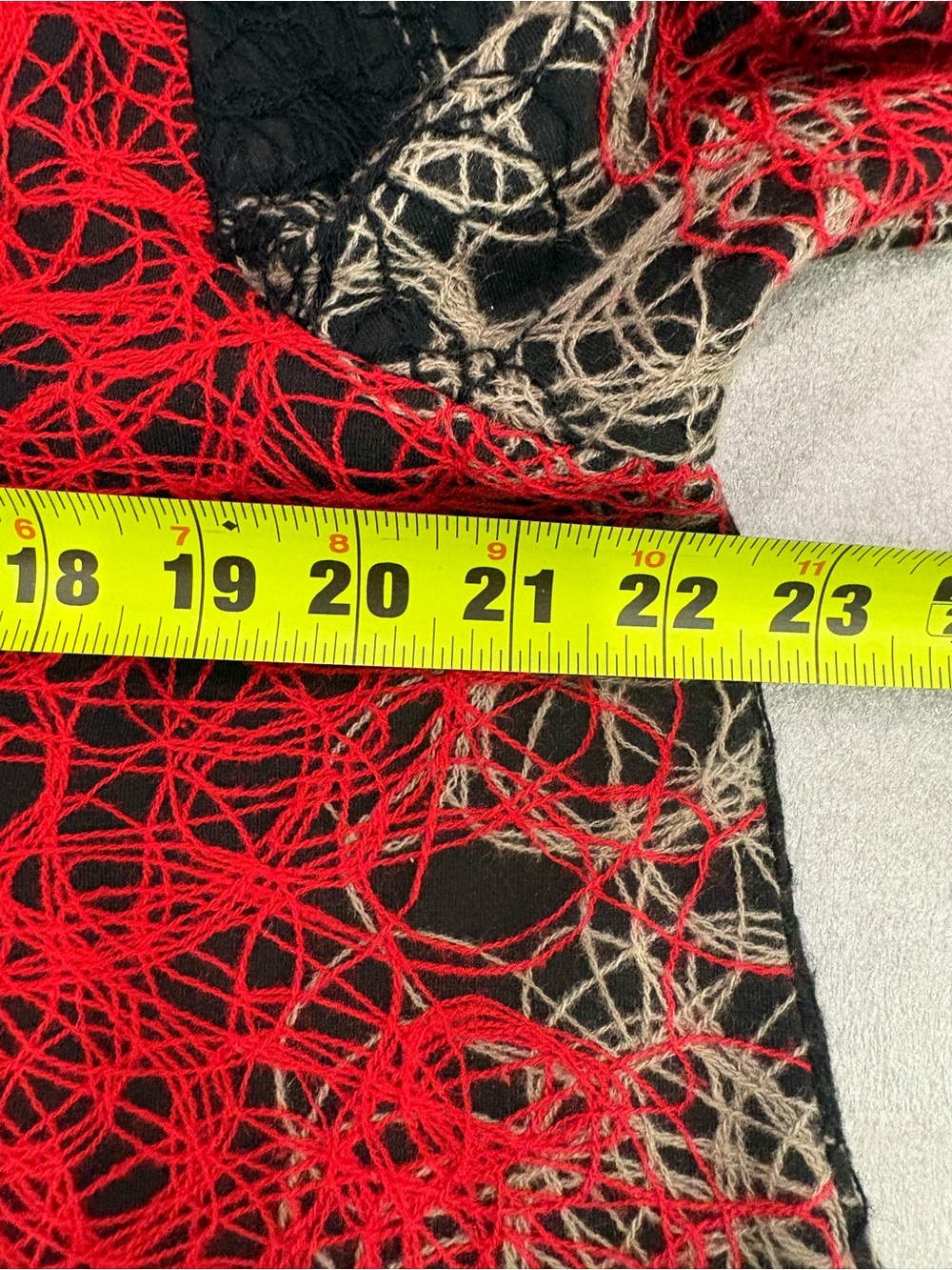 Joseph Ribkoff Red & Black Abstract Lace Light Jacket - Picture 4 of 6
